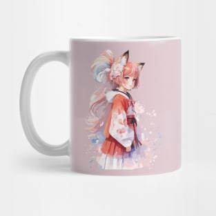 Kawaii baby in Kitsune fox kimono Mug